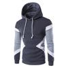 Men Hoodie Contrast Color Drawstring Autumn Winter Loose Patchwork Sweatshirt Male Clothes
