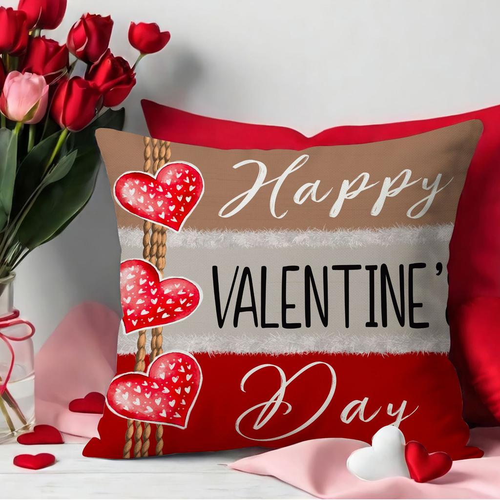 Car Print Valentine's Day Pillow Living Room Sofa Pillow Cover Linen Breathable Cushion Cover