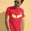 Mens NORTH MACEDONIA Retro Strip Style Football Tee 2024 T-Shirt Euro Shipping