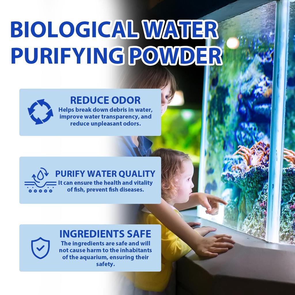 Aquarium Water Purifier Algae Removal Powder Powerful Aquarium Water Purification Powder Aqua Water Purifying for Fish Tank Water Turbidity Removal