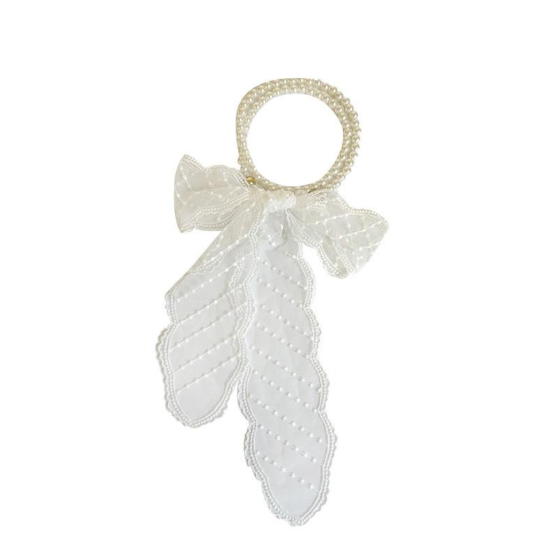 Pearl necklace spring and summer versatile polka dot lace silk scarf high-end bag strap multi-purpose belt headscarf headband