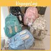 Trendy Girls Graffiti Bunny Ear Backpack Spacious And Adorable School Bag Black Pink Blue Green Khaki