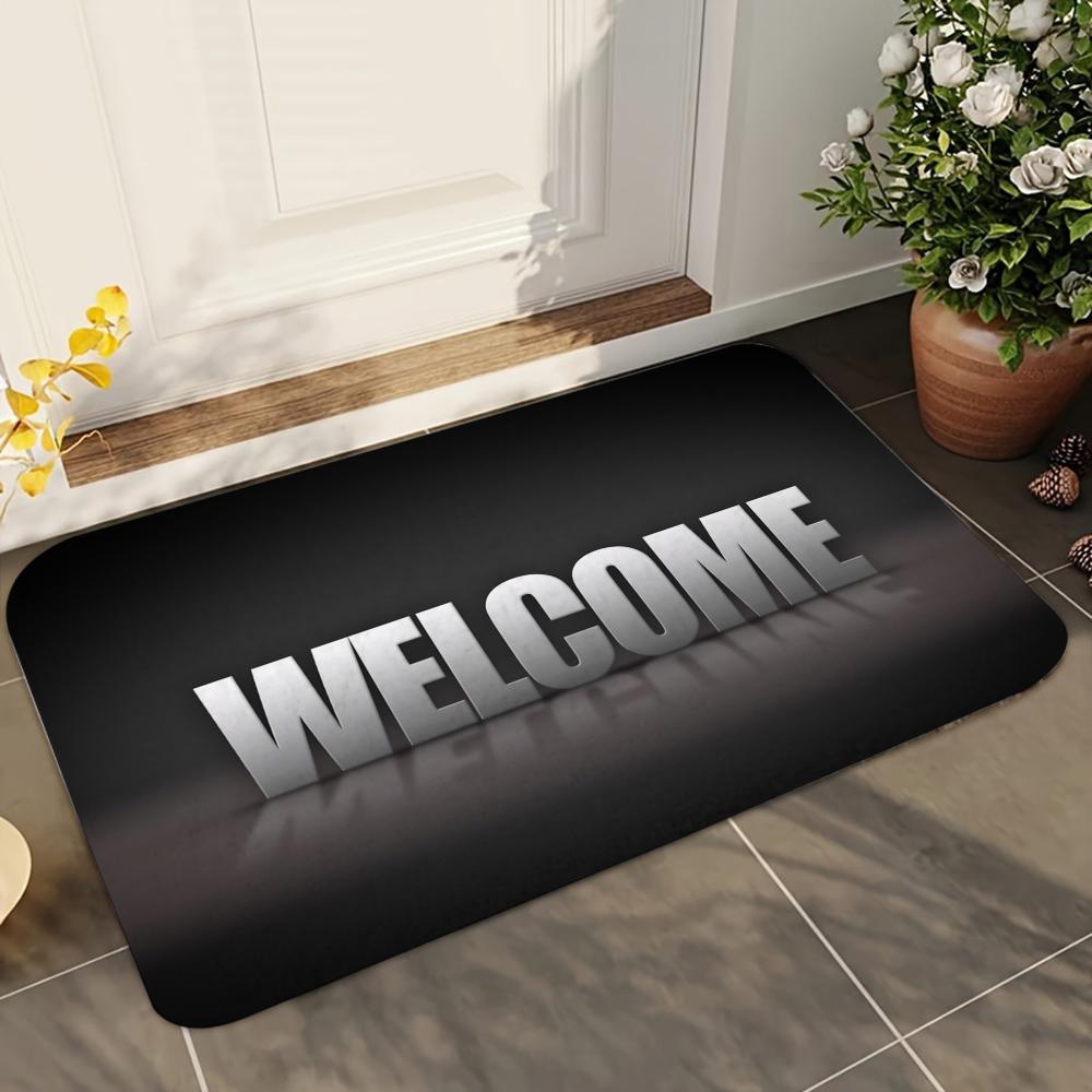 1pc Welcome Bathroom Absorbent Mats Anti-Slip Mats Home Decor Supplies Carpets Home Kitchen Floor Mats 40x60cm