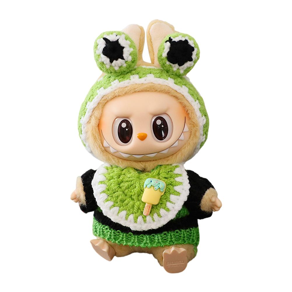 

Для куклы Labubu V2 Idol Cute Модная одежда Свитер Наряд Аксессуары Сидящая Вечеринка Розовый Белый Полосатый Свитер Чашка Одежда