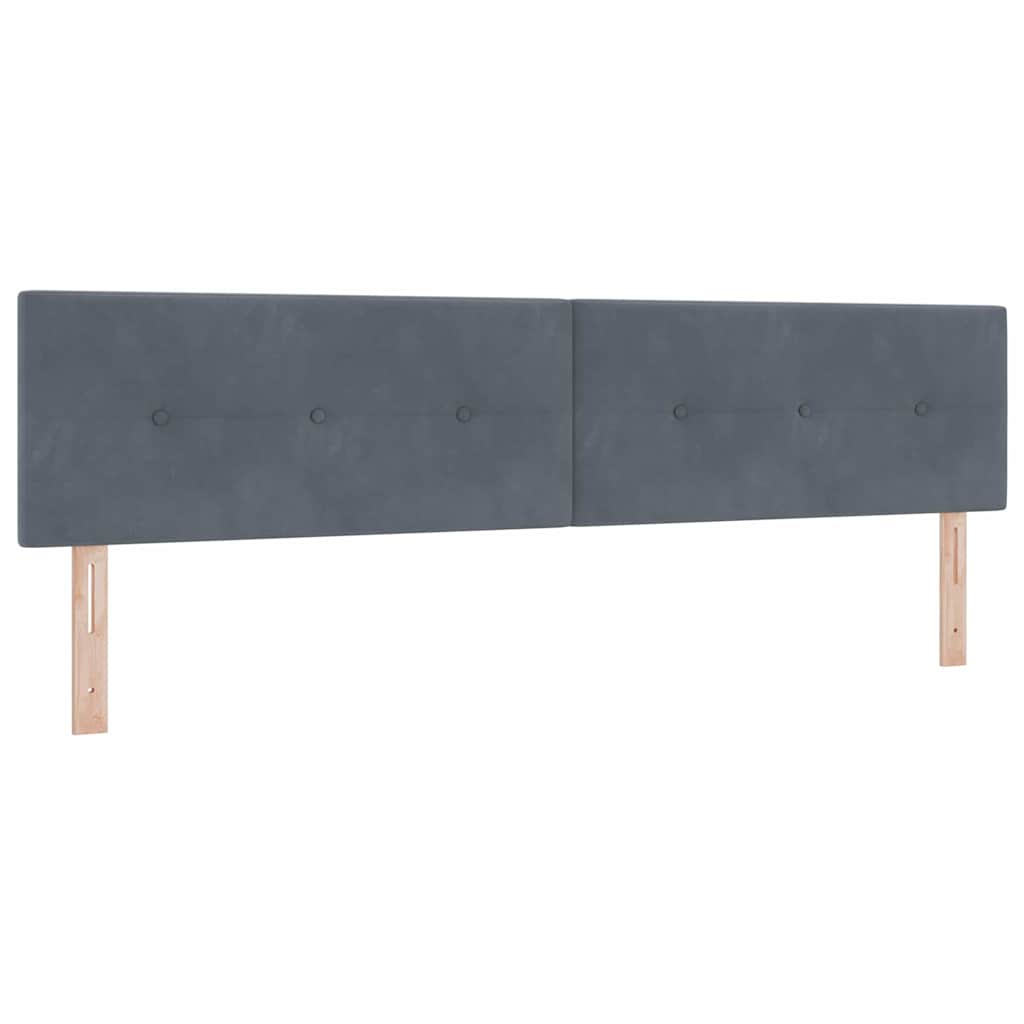 Box Spring Bed with Mattress Dark Gray 200 x 200 cm Velvet