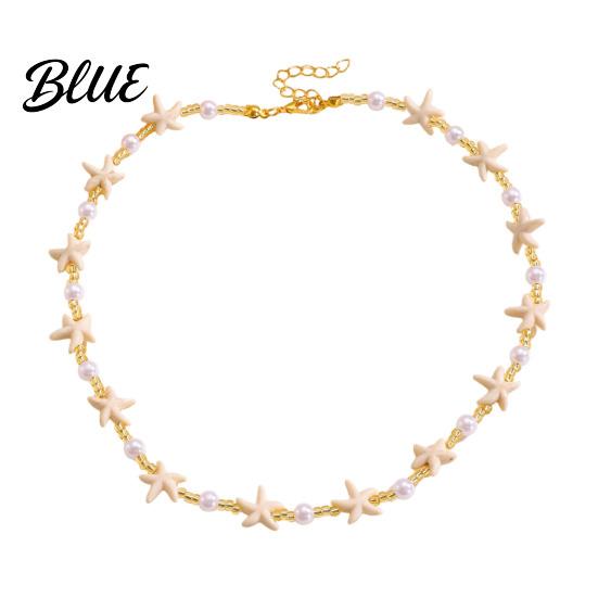 Dainty Necklace Bohemia Starfish Faux Pearl Lightweight Hypoallergenic Women Shell
