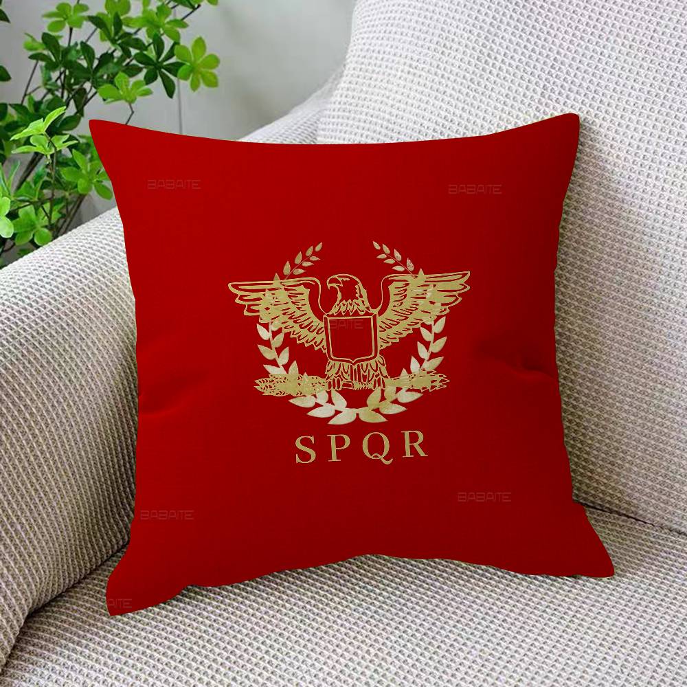 Roman S-SPQRS Pillow Covers Cartoon Sofa Decorative Home Double-sided Printing Short Plush Cute Cushion Cover
