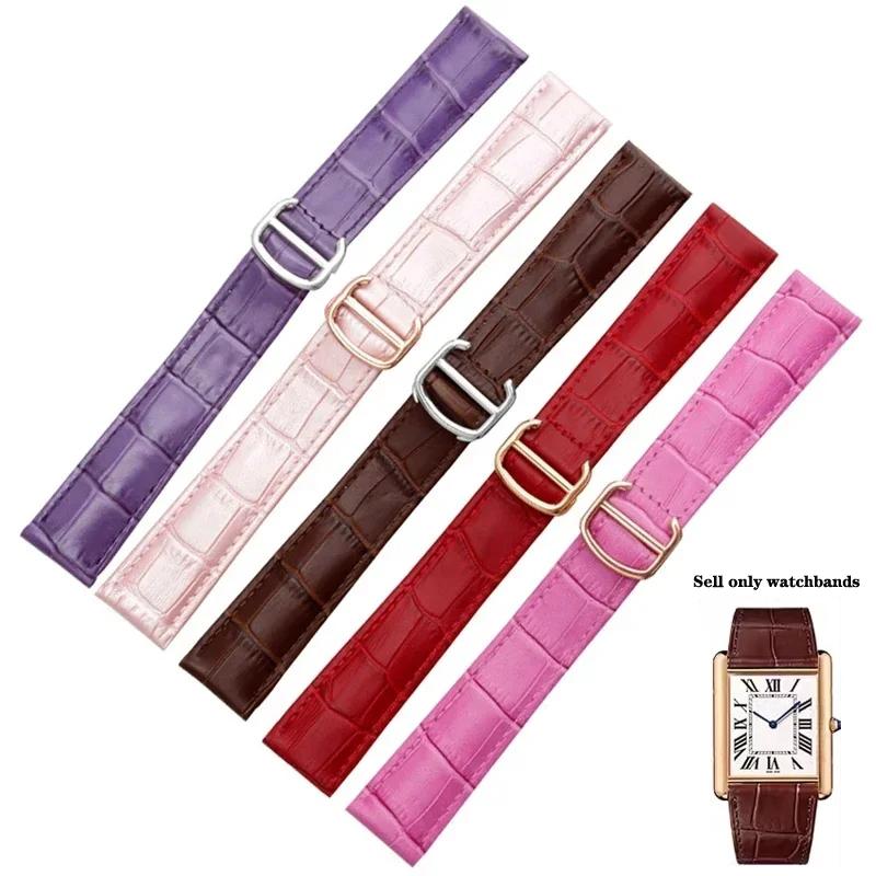 Originální kožený řemínek k hodinkám Pro Cartier Tank Solo řemínek 14mm 16mm 18mm 20mm 22mm Pro muže a ženy Náhradní řemínky