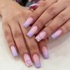 24 Nail Art Purple French Love Gentle Versatile Valentine'S Day Medium And Long Square Wear Nail