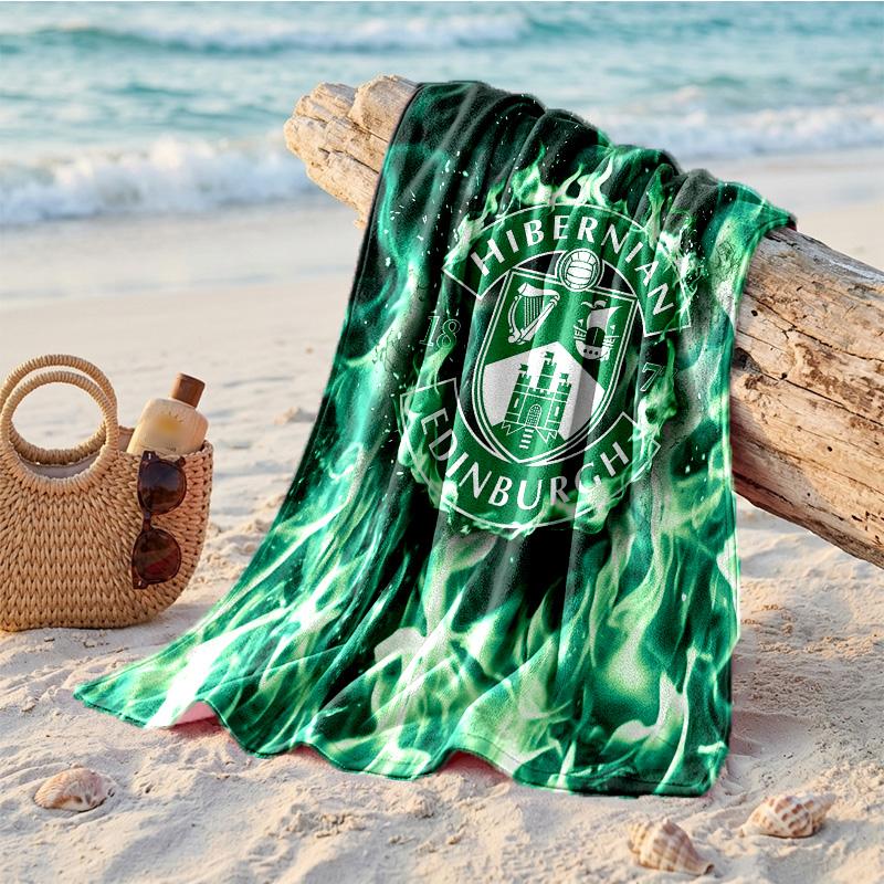 Hibernian FC Print Microfiber Beach Towel Quick Dry Absorbent Large Towel For Beach Swimming Travel