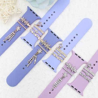 Kovový remienok na hodinky Ornament náramok Prívesky na opasok Ozdobný krúžok pre príslušenstvo na remienok iwatch