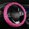 Embroidered Leather Car Steering Wheel Cover - Universal Fit, Four Seasons