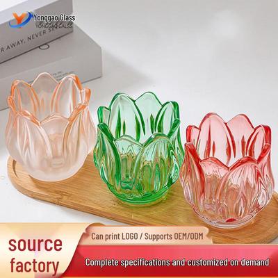 Custom Retro Tulip Glass Candle Holder – Wedding Prop & Home Decor Candle Cup
