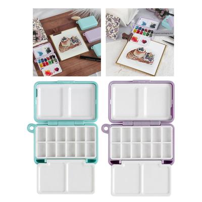 פלטת צבעי מים ניידת מתקפלת, מארז פלטת צבעים, מגש לערבוב צבעי מים לשמן ואקריליק