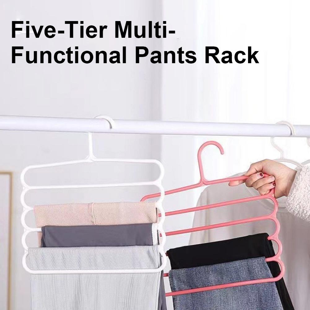 Multi-Layer Pants Rack - Space-Saving, Anti-Slip, and Adjustable Design for Organizing Clothes, Scarves, and Accessories