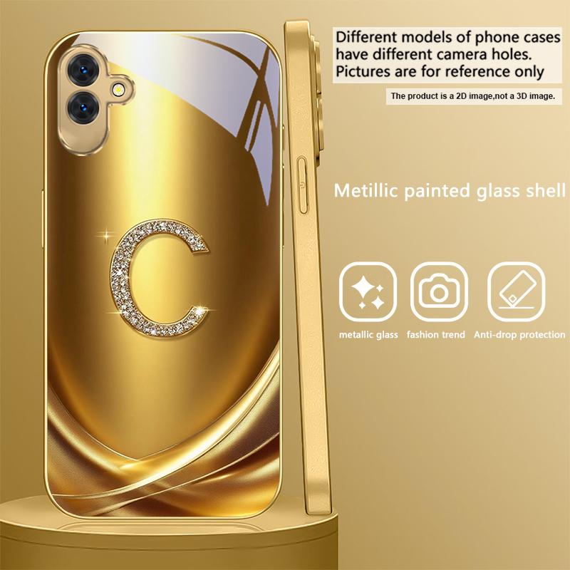 Lorbeerblatt Ring Gold Für Samsung A 01 52S A04 A05S A10 A12 A13 22 23 24 36 42 M02 Note 10 20Ultra 8 9 Goldene Glas Handyhülle