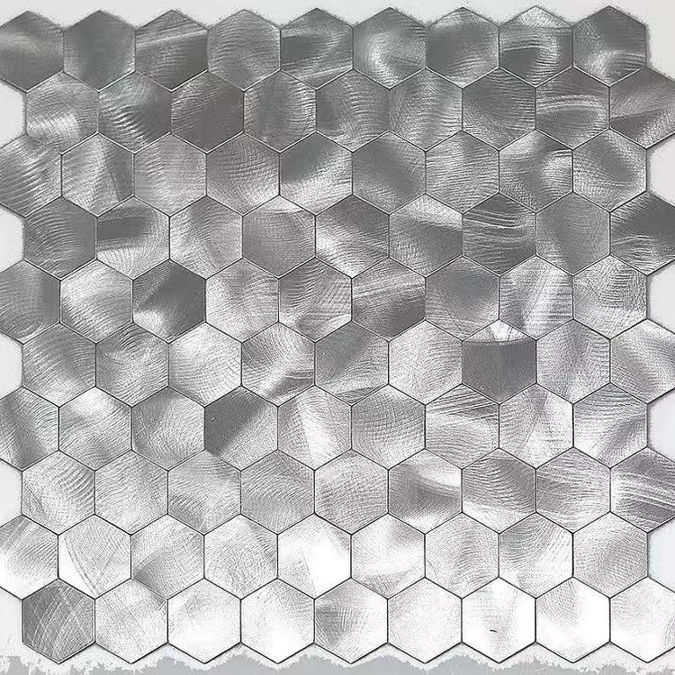 Mosaic Wall Tile Peel And Stick Self Adhesive Waterproof Aluminum Hexagon Kitchen Bath Tile Backsplash Fireproof Kitchenwall