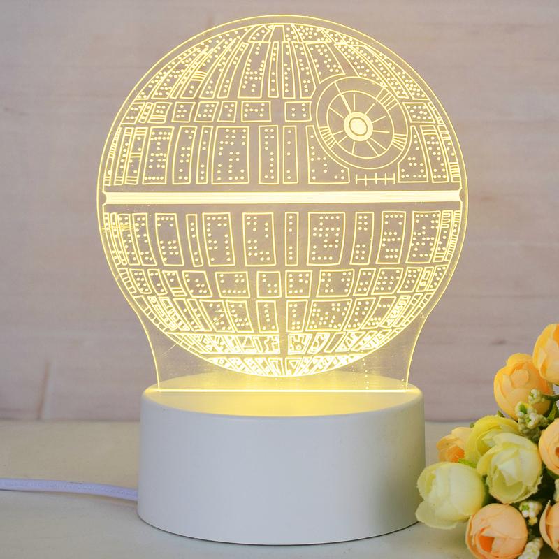 Customize Acrylic 3D Illusion LED Warm White Night Light for Living Room Kids Bedroom Decorative Lamp with USB Power