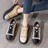Genuine Leather White Shoes Women's  Autumn Retro All-match Sneakers Thick-soled Women's Shoes Niche Virtue Training Rocking Shoes