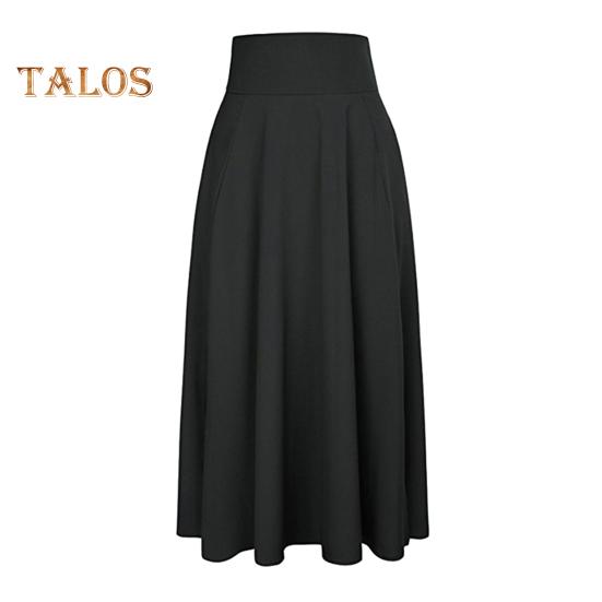 Maxirock Bandage Hohe Taille Enger A-Linien-Rock Einfarbig Großer Saum Frühling Langer Rock Arbeit Freizeit Alltagskleidung