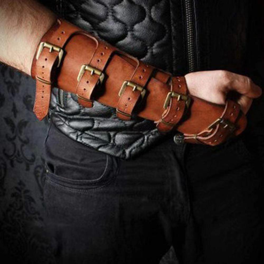 2023 Evropské a Americké Retro Viking Renesance Kožené Návleky na Paže pro Cosplay