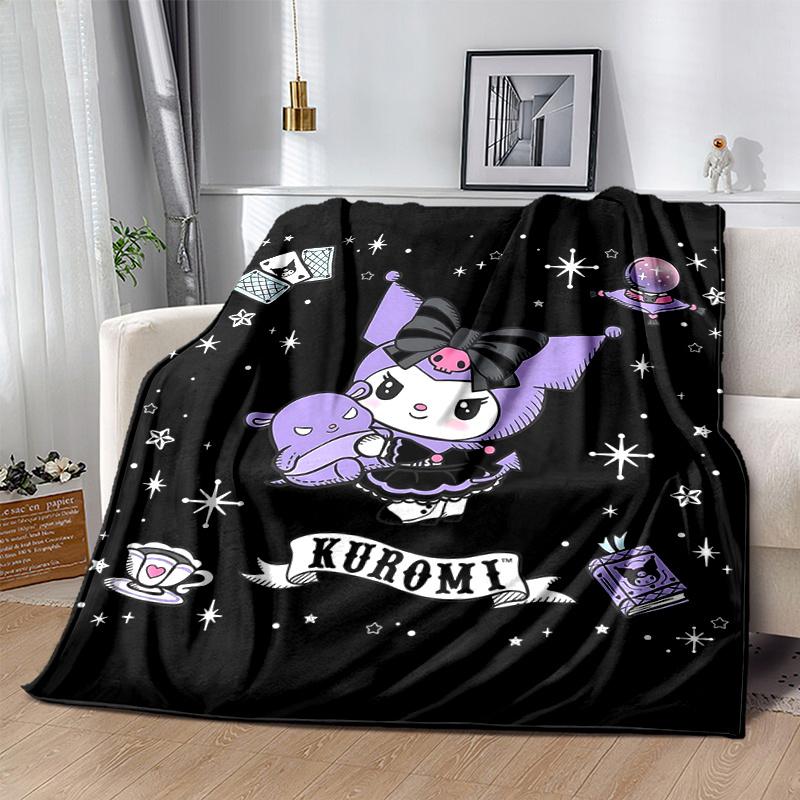 1pc Cute Kuromi's Enchanted Night Blanket, Soft Throw for Home Decor, Gift Idea, Living Room, Travel, Camping, Car Blankets, Beach, Office Naps, Suita