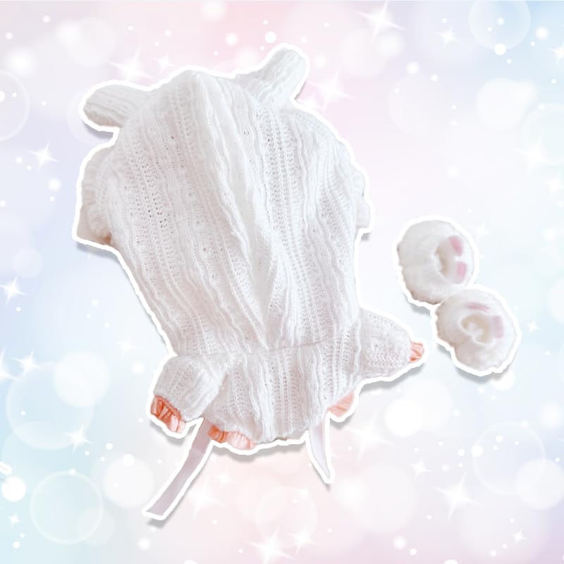 Plush Toy Bunny Ear Kigurumi and Bunny Ear Shoes Set for 10-15cm Plush Toys, Pink [Used]