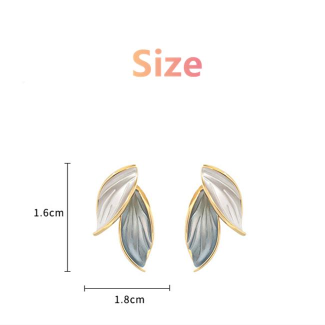Ohrringe mit neuen Blättern im koreanischen Stil für Damen, einfache Modeohrringe