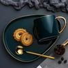 Simple Modern Ceramic  Spoon Set Gold Metal Tea Cup Vintage Reusable Tazas De Cafe Drinkware Coffee