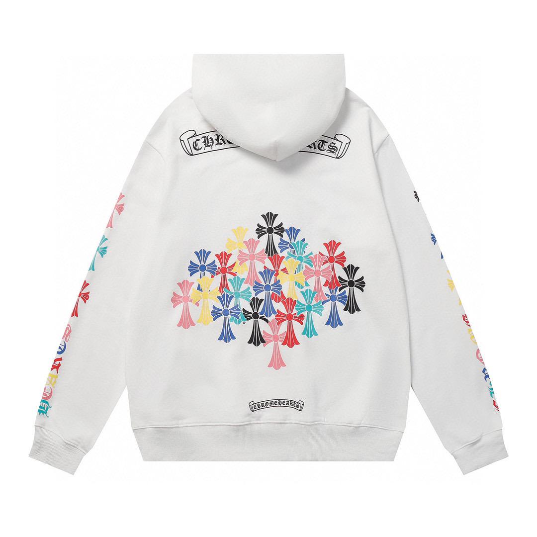 

803 CHROME HEARTS Осінь-Зима 2026 Нова Класична Толстовка з Капюшоном Великого Розміру з Логотипом, Підходить для Носіння Парами L білий