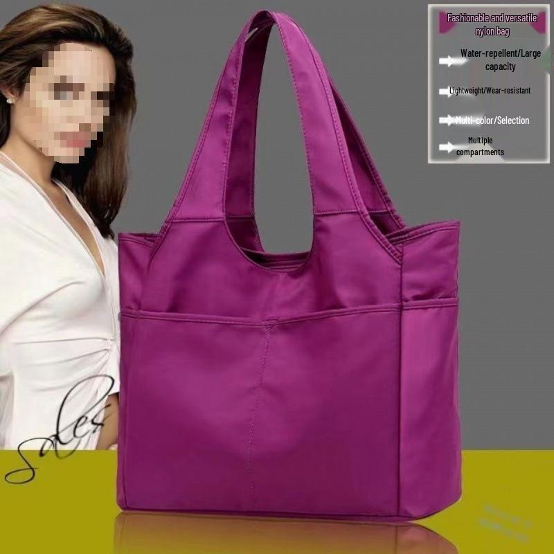 Damen Schwarze Nylon Reise-Umhängetasche mit mehreren Fächern