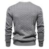 Men's Autumn Winter Solid Knitted Crew Neck Sweater Fashion Casual Deer Embroidery Pullover