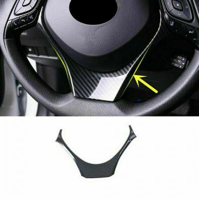 Carbon Fiber Car Steering Wheel Decor Cover Trim For Toyota C-HR CHR 2016-2020
