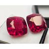 Cushion Cut Natural Red Ruby For Earring Making 20+ Ct Pair Beautiful Gemstone
