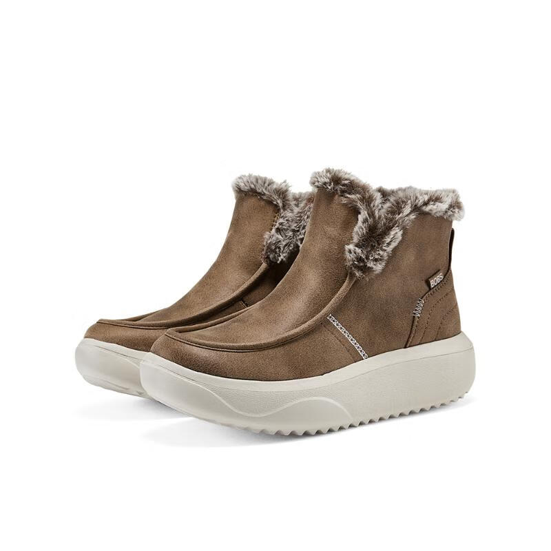 Skechers Bobs Durable Comfortable Versatile Short Snow Boots Women boots Brown 114755-CSNT