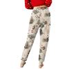 Women's casual fashion home Christmas print plush sweatpants