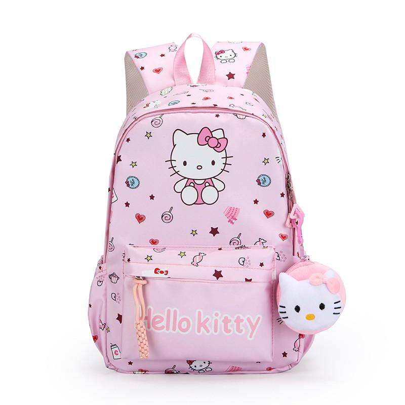 2024 New Cartoon Cute Backpack For Students Stylish Nylon School Bag For Kids Pink KT,Without Pendant