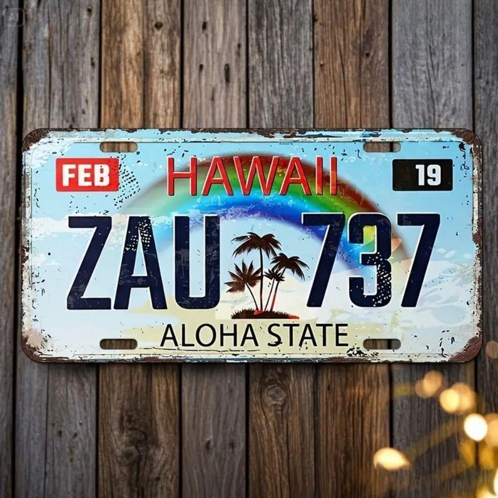 Souvenir Number for the Car , Car Number Plate for Interior Decoration, Metal, 15x30 Cm