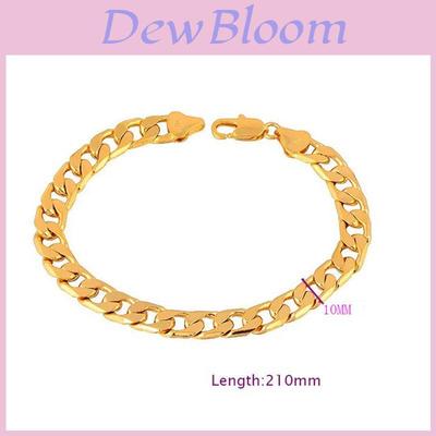 Classic Vintage Simple Flat Curb Cuban Chain Bracelet Punk Gothic Jewelry