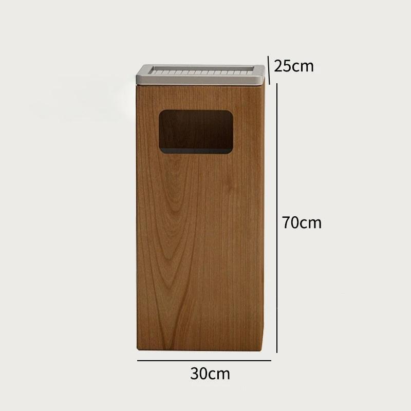 Wood Waste Bins Round Bucket Wastebasket Large Rectangular Dustbin Living Room Separate Litter Bins Home Cleaning Utilities