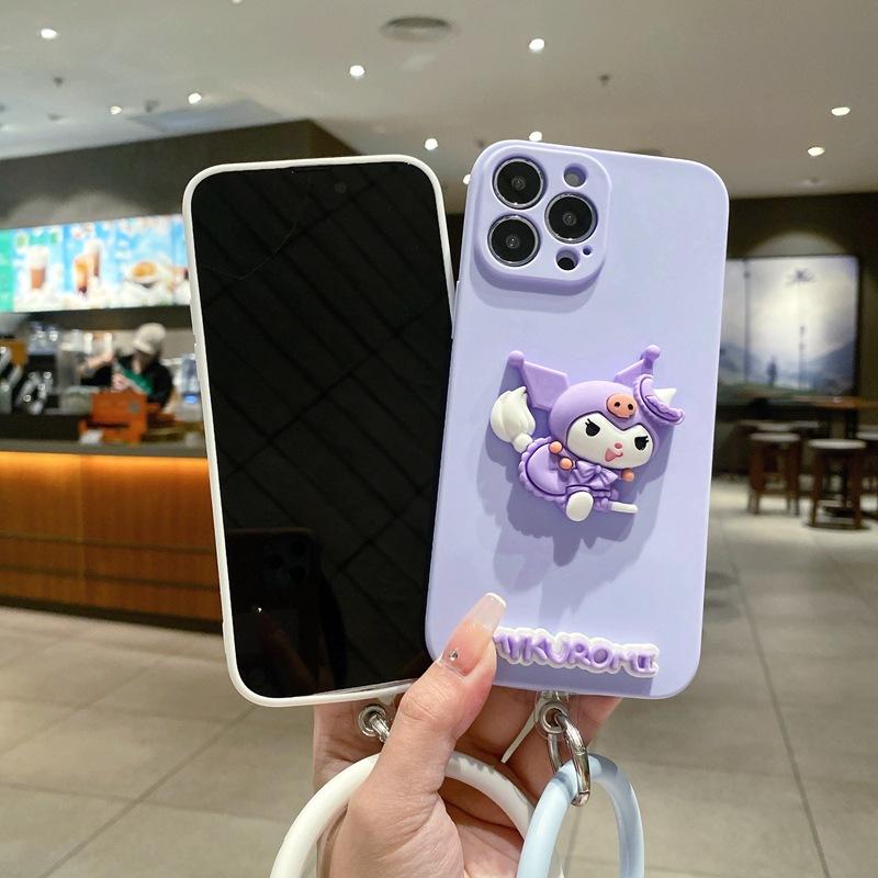 Hot Sale Applicable iPhone 17Promax Cartoon Phone Case Apple 16 Kulomie Cute Pacha Dog Bracelet Soft