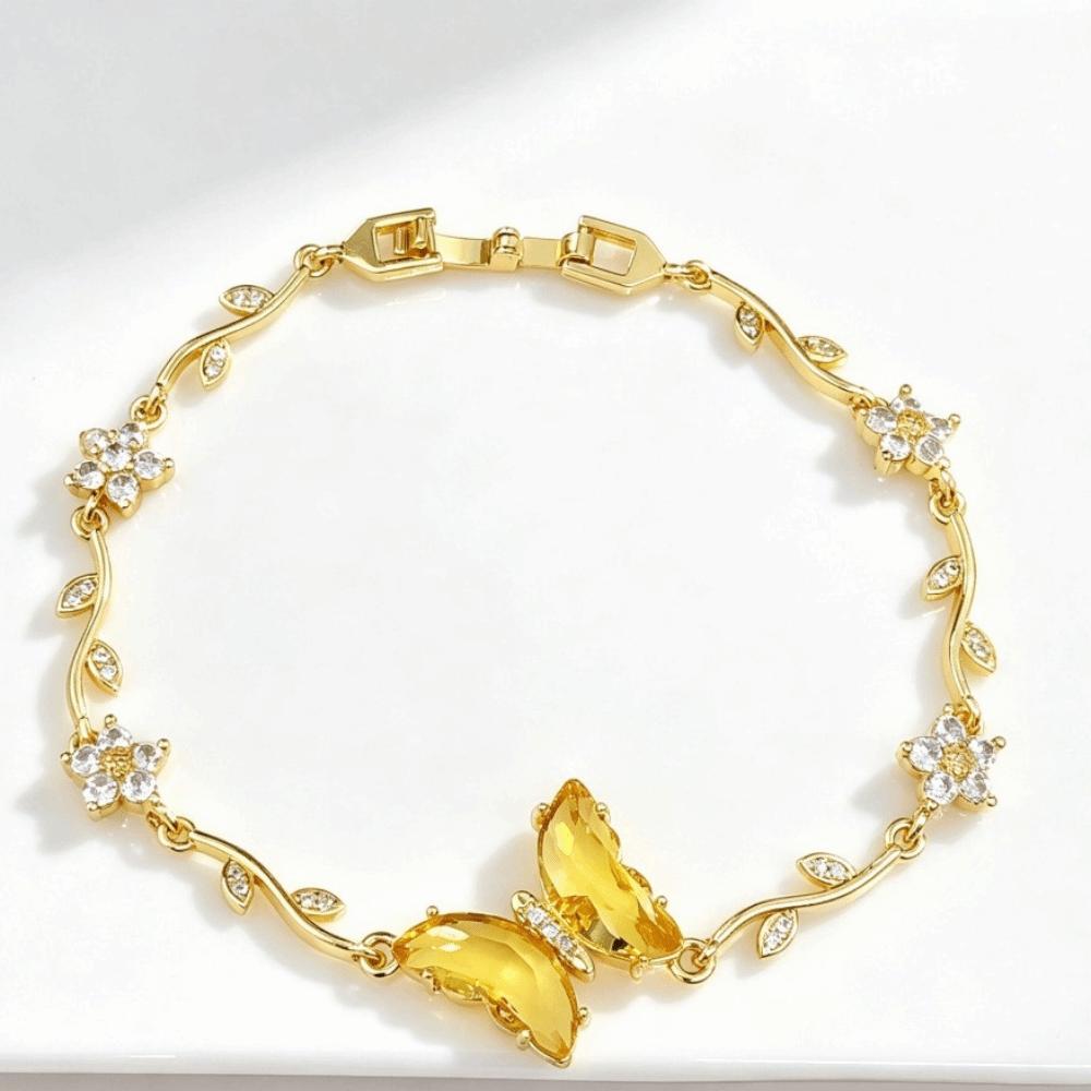 Crystal Inlay Crystal Bracelet Zirconia Women Bracelet Minimalist Look Leaf Bracelet Dating Outfit