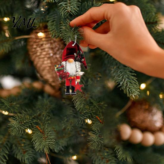 Store Window Christmas Displays 12/24/36Pcs Wooden Nutcracker Gnome Ornament Set for Tree, Retro Hanging Decorations Party Home Decor, Reusable