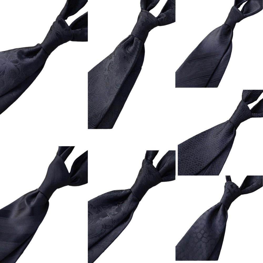 Floral Men Necktie Solid Color Retro Cravat Simple Black Necktie  Boys