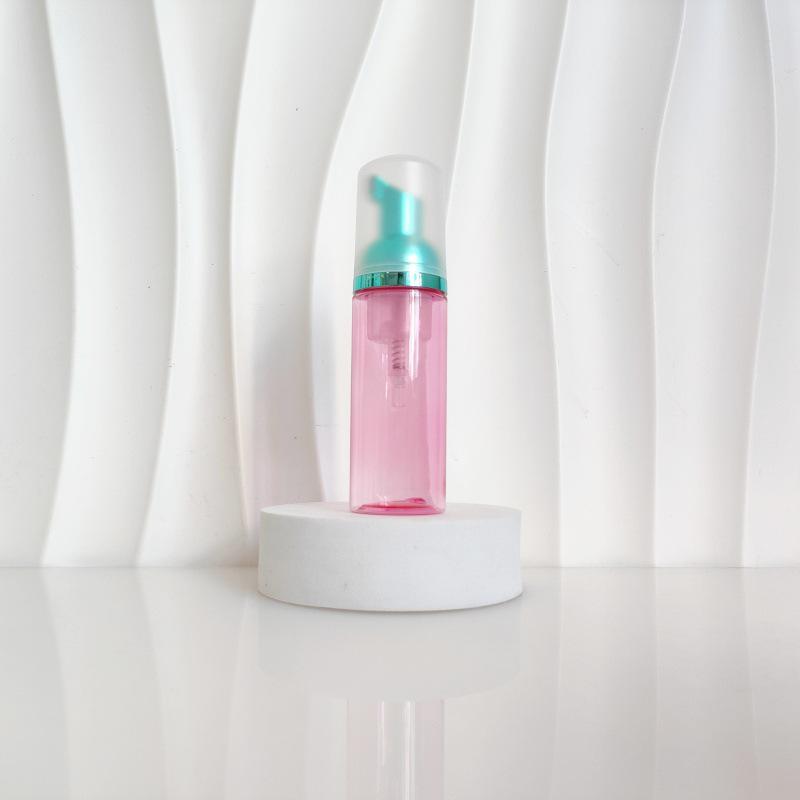 60ml Red Translucent Mousse Dispenser: Cosmetic Brush Foam Bottle for Face Wash and Travel Use