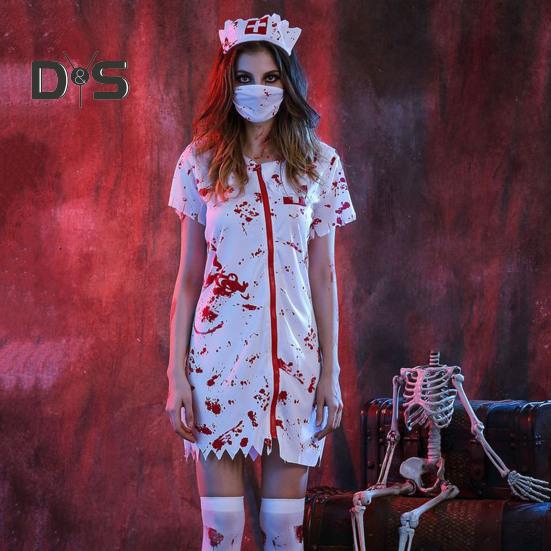 Halloween horror sangue enfermeira traje feminino masculino médico traje casal férias terror cosplay halloween role play traje