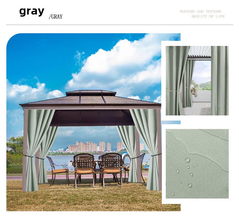 Wasserdichter Verdunkelungsvorhang für Außenbalkon - Sonnenschutzstoff aus feinem Leinen