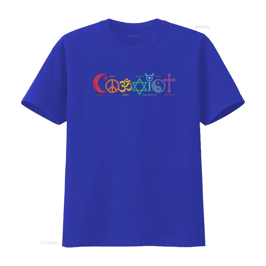 Coexist Peace Religion Equality Rights Humanity Spirituality T Shirt Vintage Washed Versatile Designer Clothes Homme Streetwear