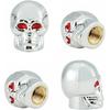 Dsycar Skull Style Tire Valve Stem Caps Antirust Copper Core, Red Eyes with Rubber Ring, Universal Stem Covers for Cars, SUVs, Bike and Bicycle,