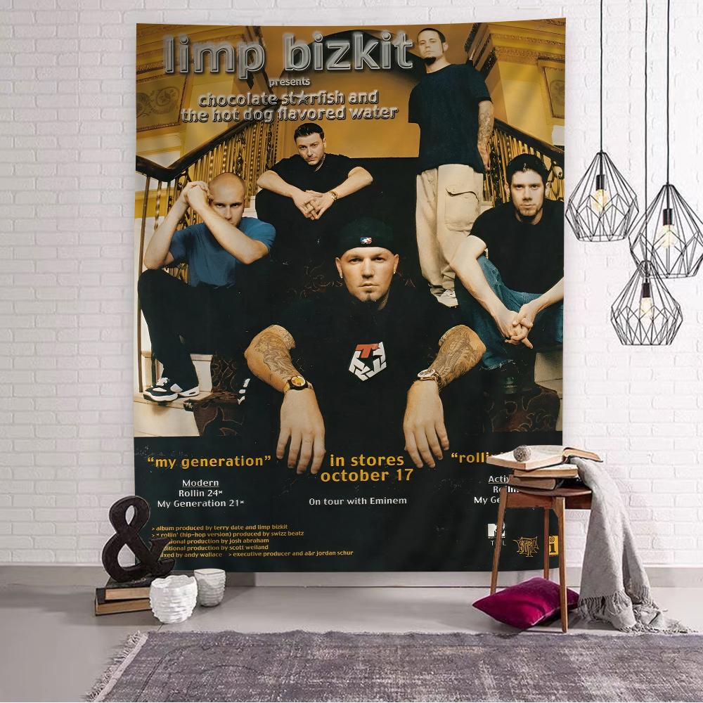 Kreslená tapisérie kapely Limp Bizkit Bohemské nástěnné tapisérie Mandala Nástěnné závěsy